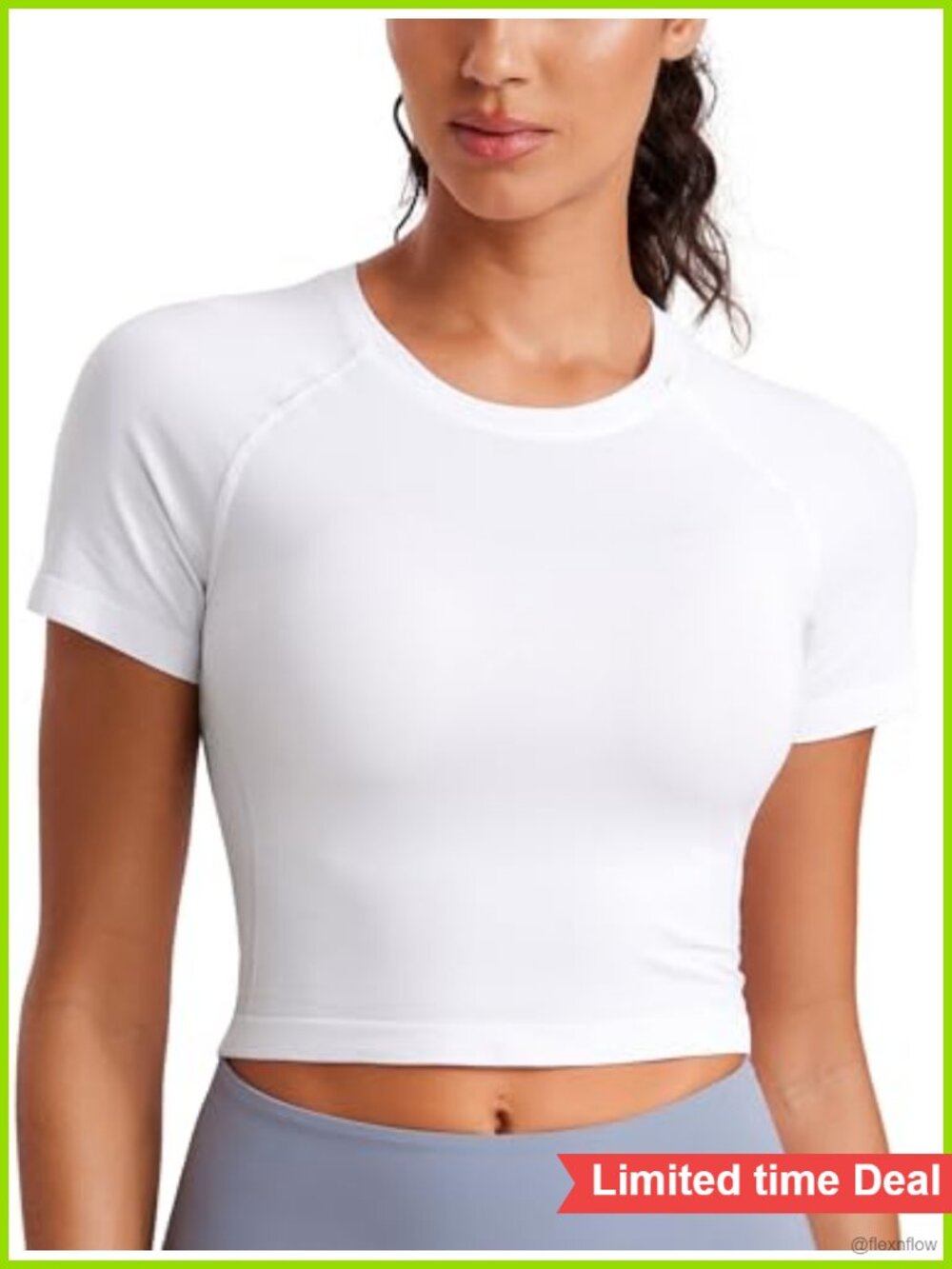 Seamless Crop T-Shirt Slim Fit Running Training Crew Neck